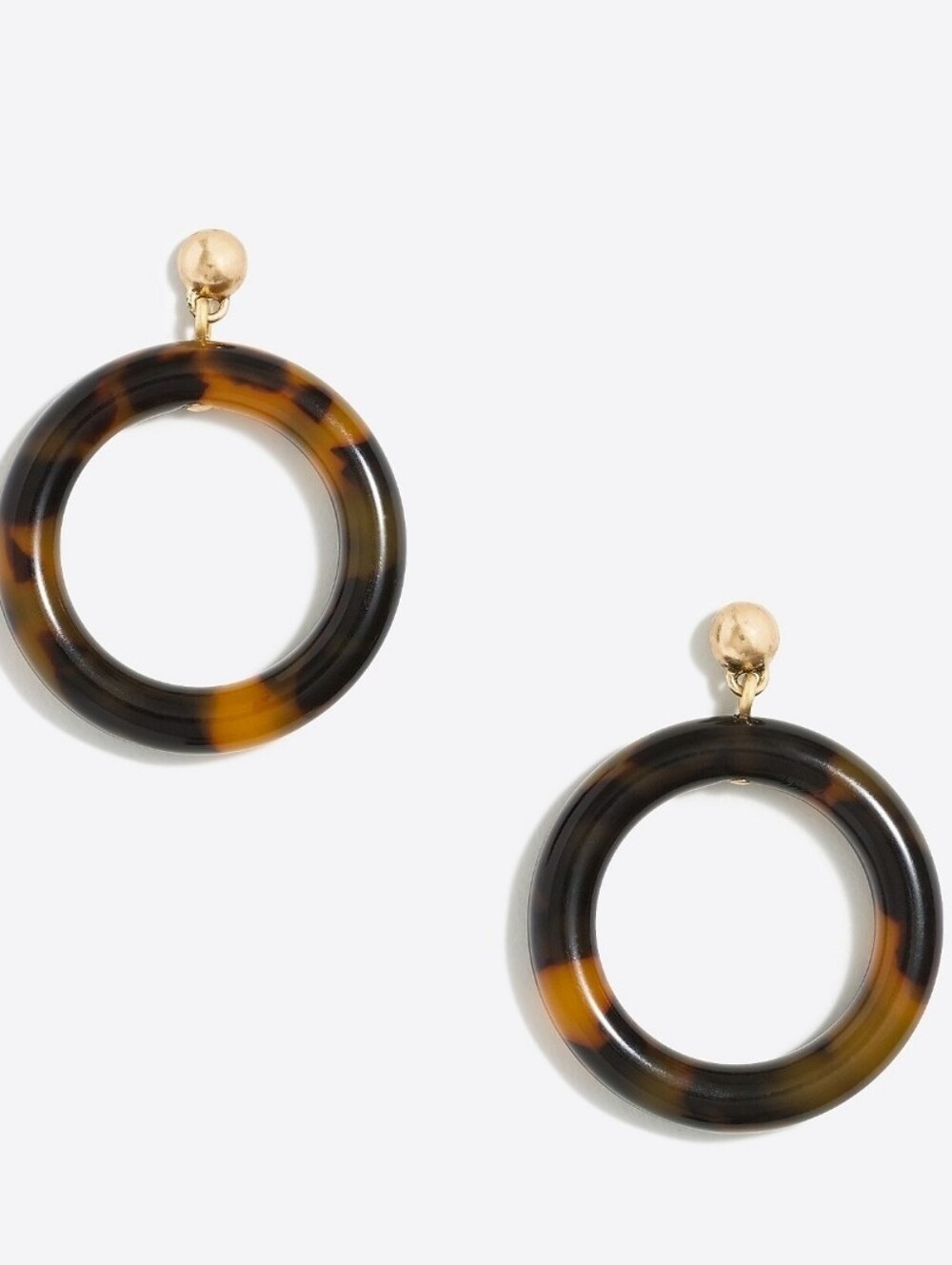 J. CREW Tortoise circle dangle earrings